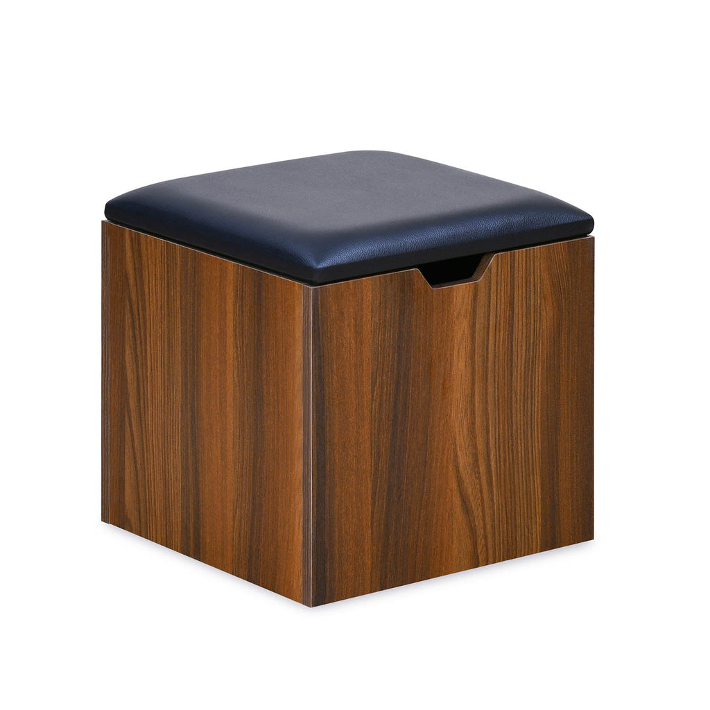 Trendy Engineered Wood Coffee Table Set with Storage Stool (Walnut)