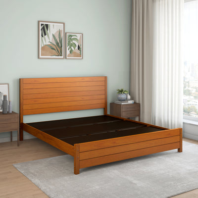 Timberland Solid Wood Queen Bed Without Storage (Wenge)