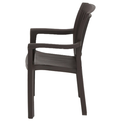 Nilkamal Plastic Chair with Arm (Charcoal Grey)