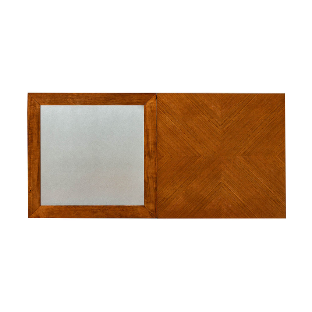Union Veneer & Frosted Glass Top Center Table (Dark Walnut)