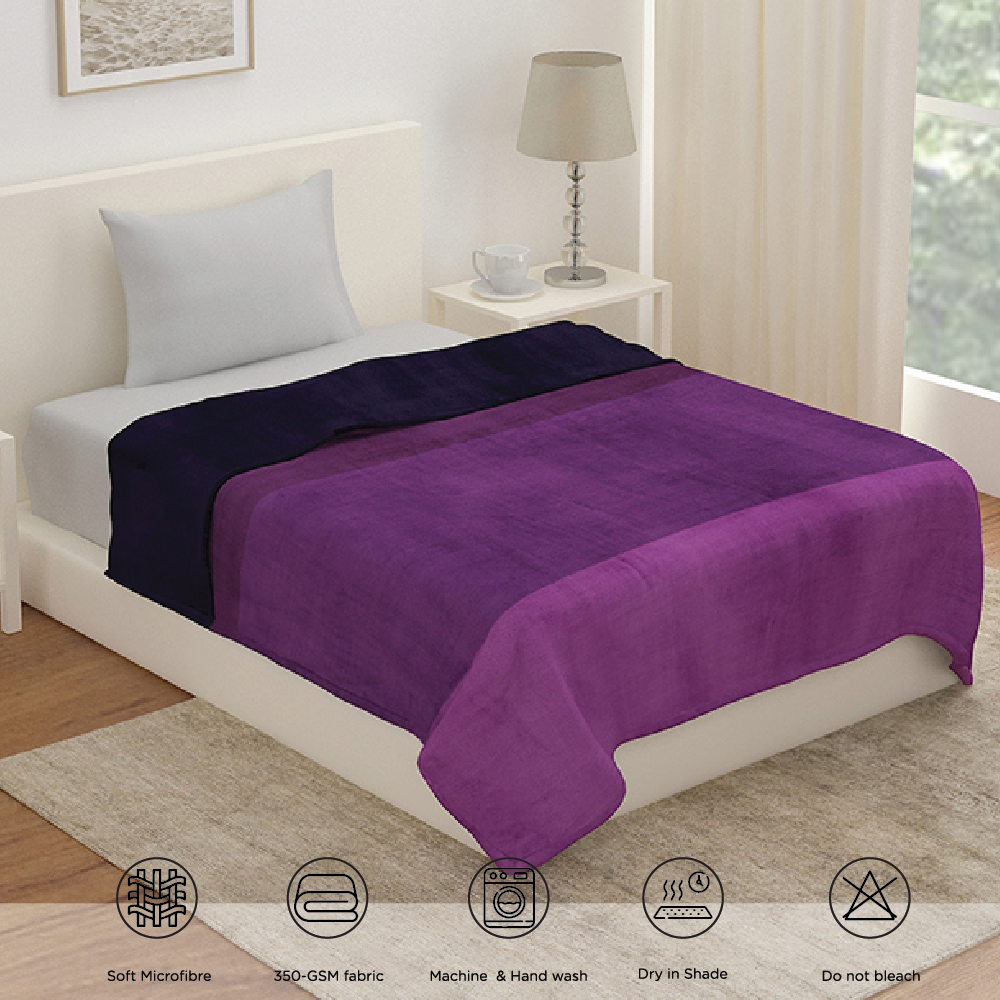 Arliss Gradation Polyester Single Blanket (Purple)
