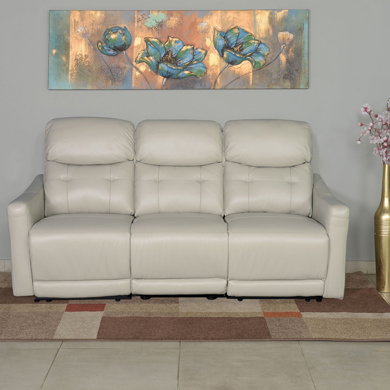Vanity 3 Seater Electric Recliner (Ivory)