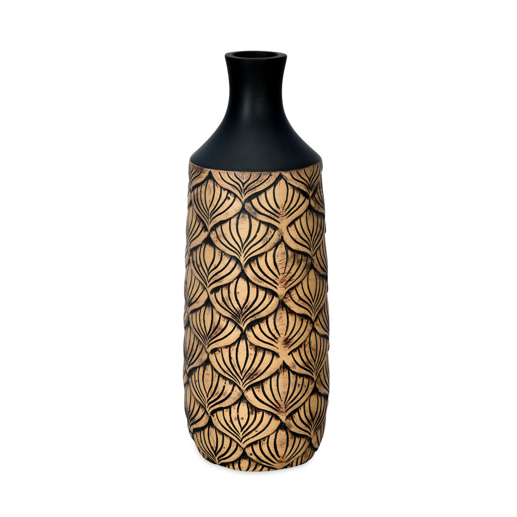 Pisces Bottle Polyresin Vase (Beige)