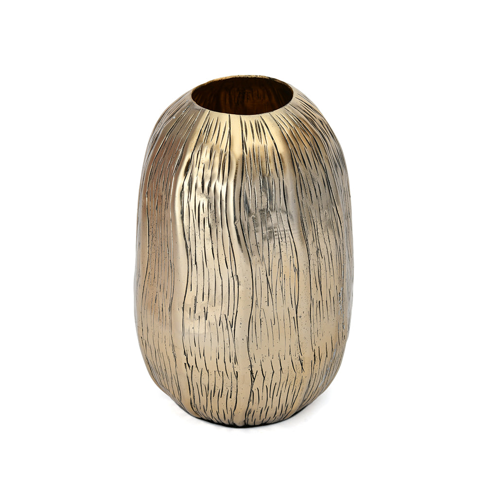Ripple Decorative Metal Vase (Gold)