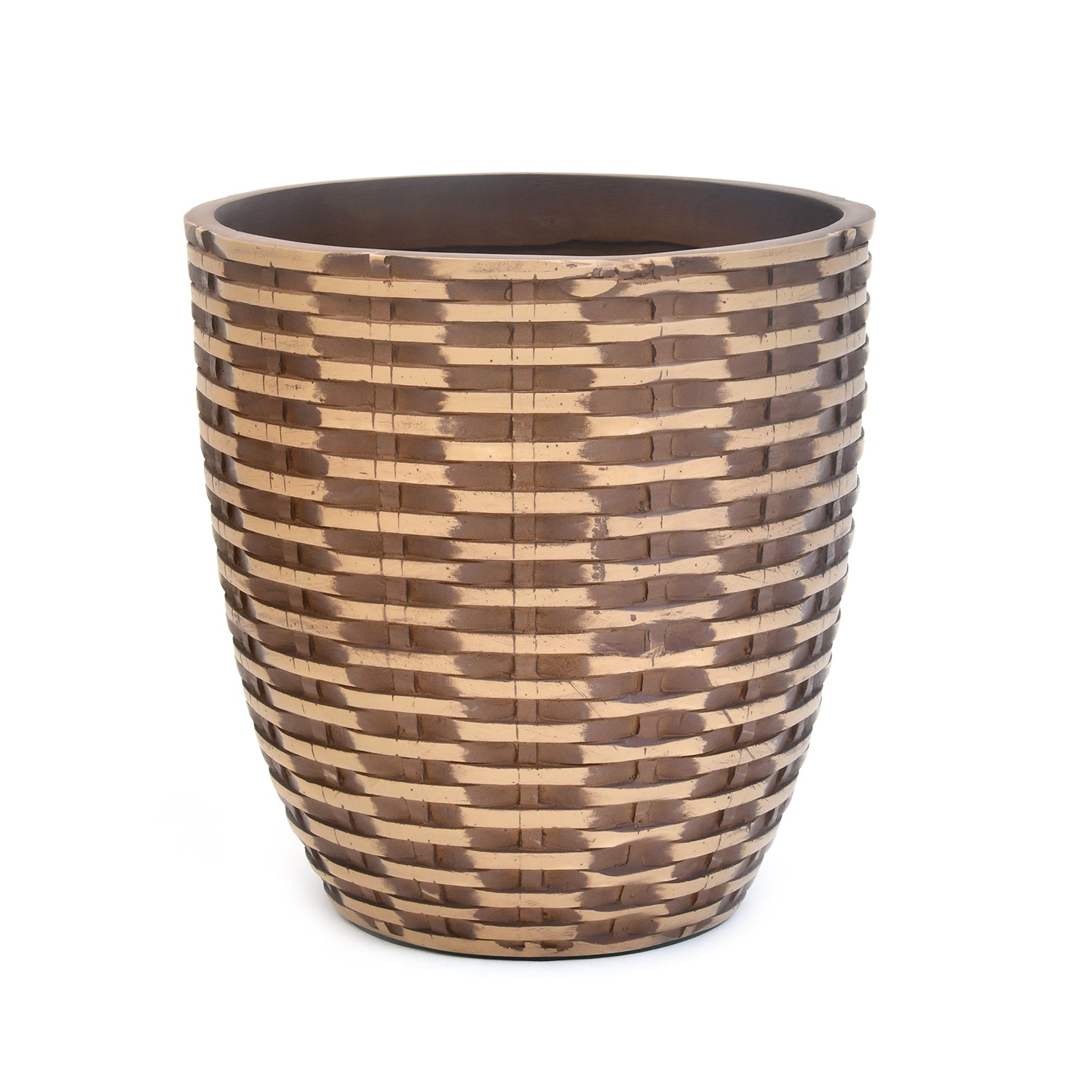 Weave Small Planter (Brown & Beige)