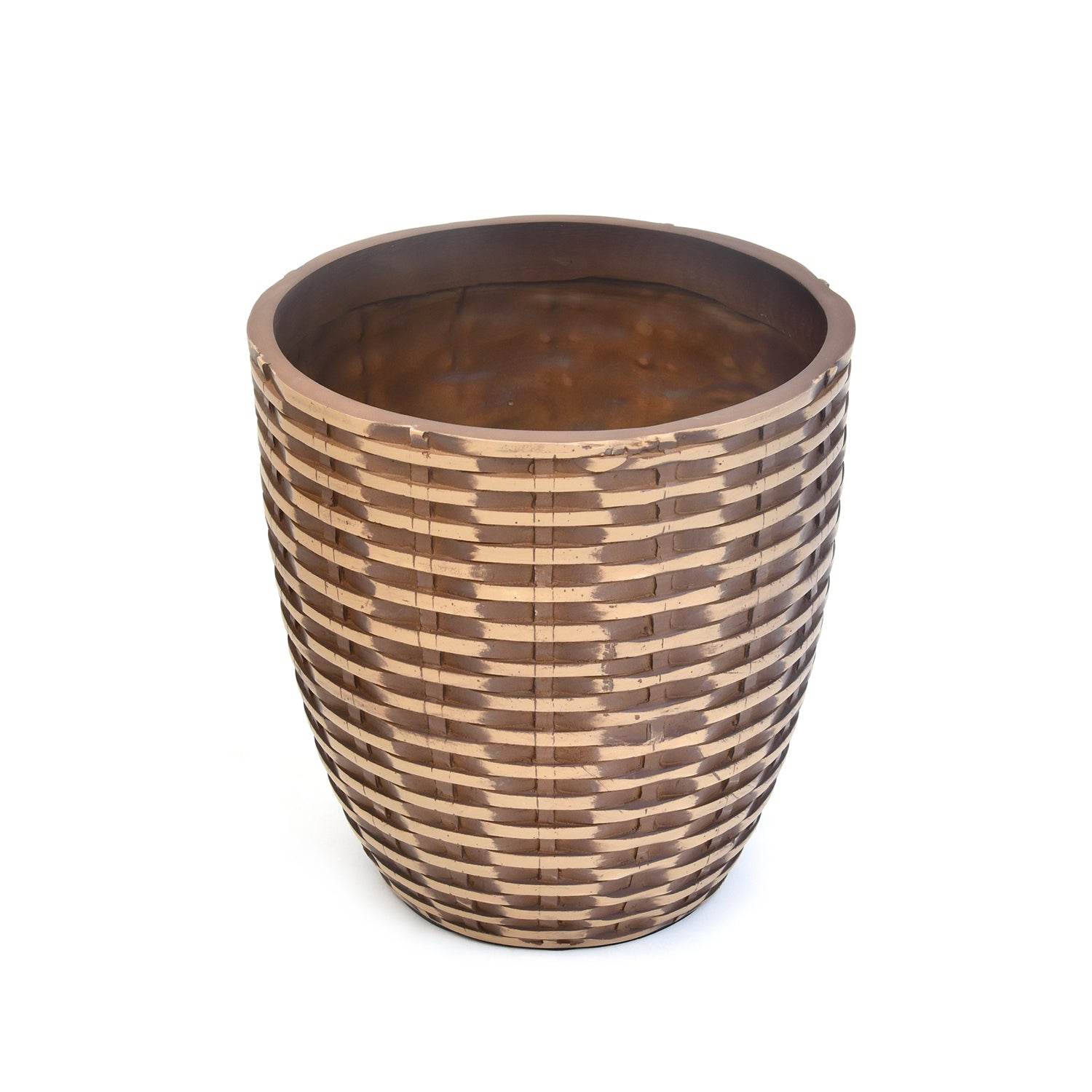 Weave Small Planter (Brown & Beige)
