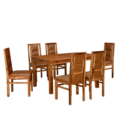 Velika 6 Seater Solid wood Dining Set (Honey Brown)