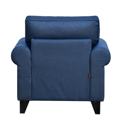 Velma 1 Seater Fabric Sofa with Cushion (Blue)