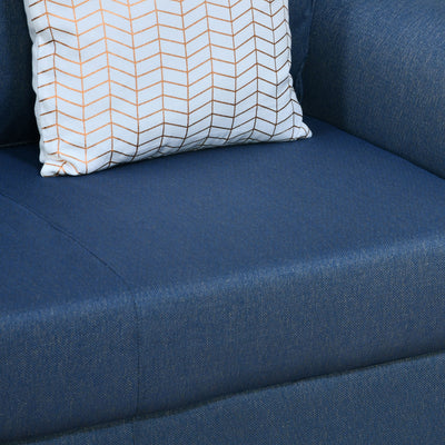 Velma 1 Seater Fabric Sofa with Cushion (Blue)