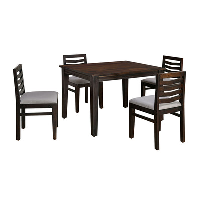 Virtue Solid Wood 4 Seater Dining Set (Natural Walnut)