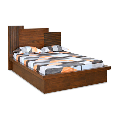 Wimberley Queen Bed with Hydraulic Storage (Brown)