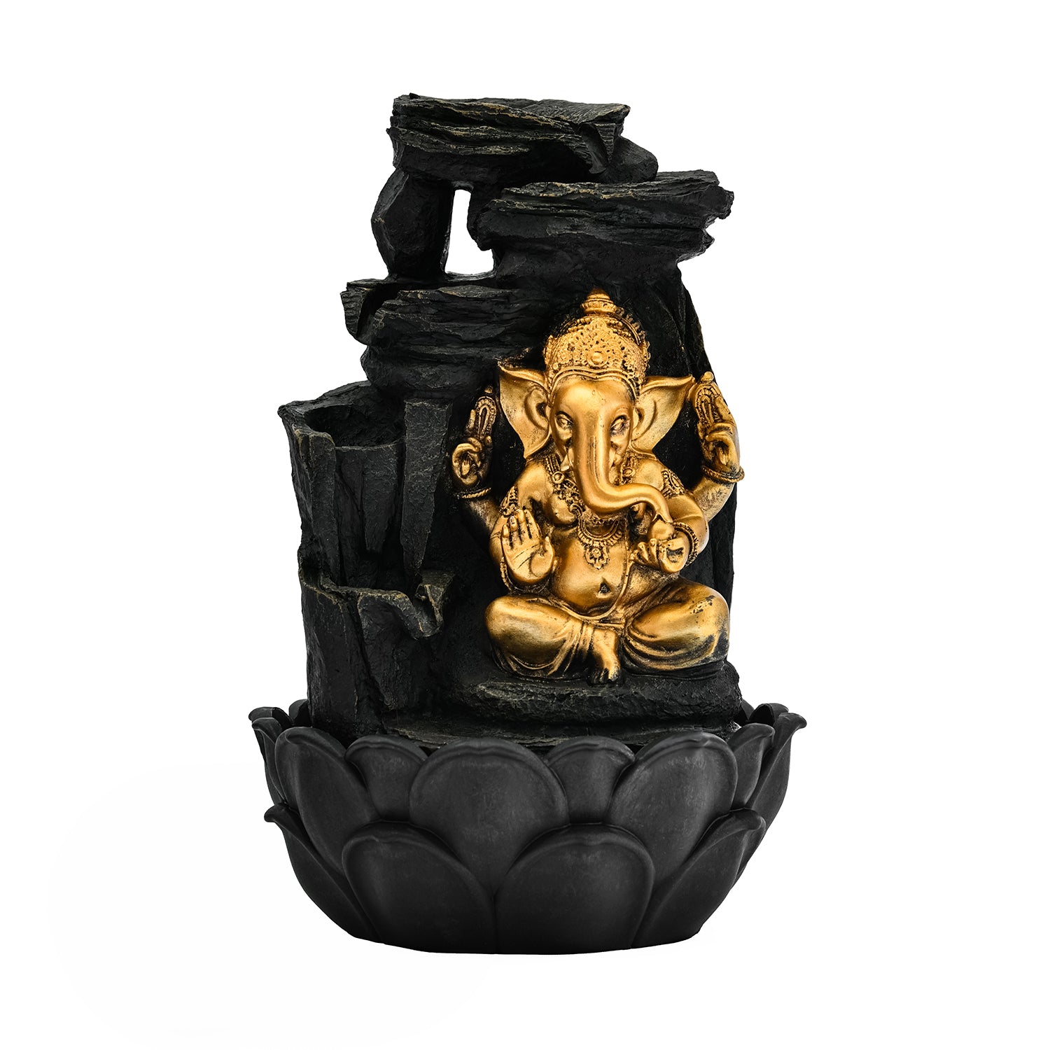 Ganesha Mudra Water Fountain (Gold)