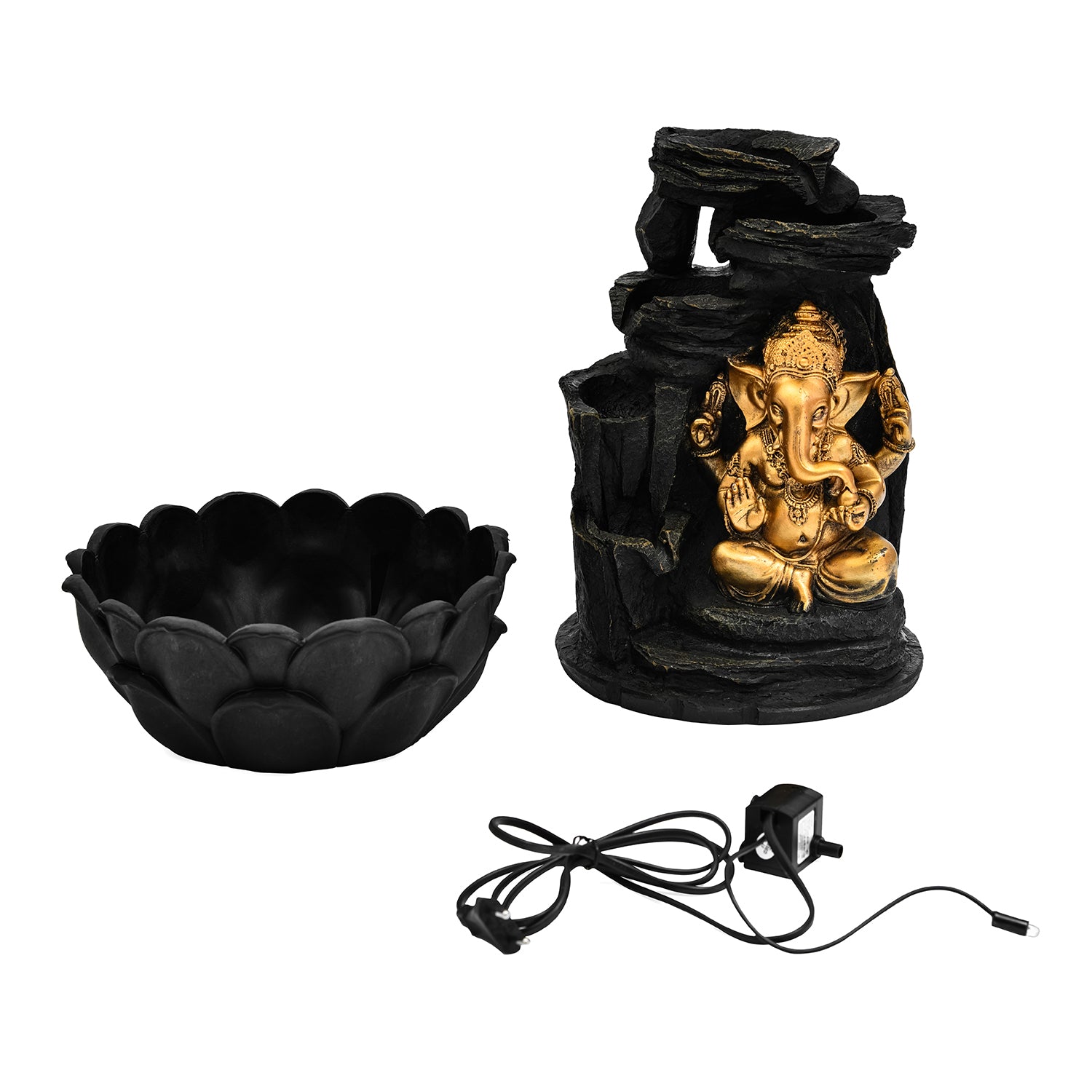 Ganesha Mudra Water Fountain (Gold)