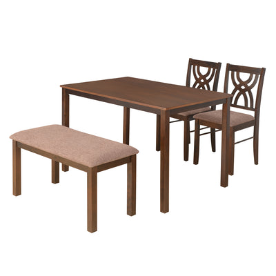 Alice 4 Seater Dining Set With Bench (Antique Cherry)