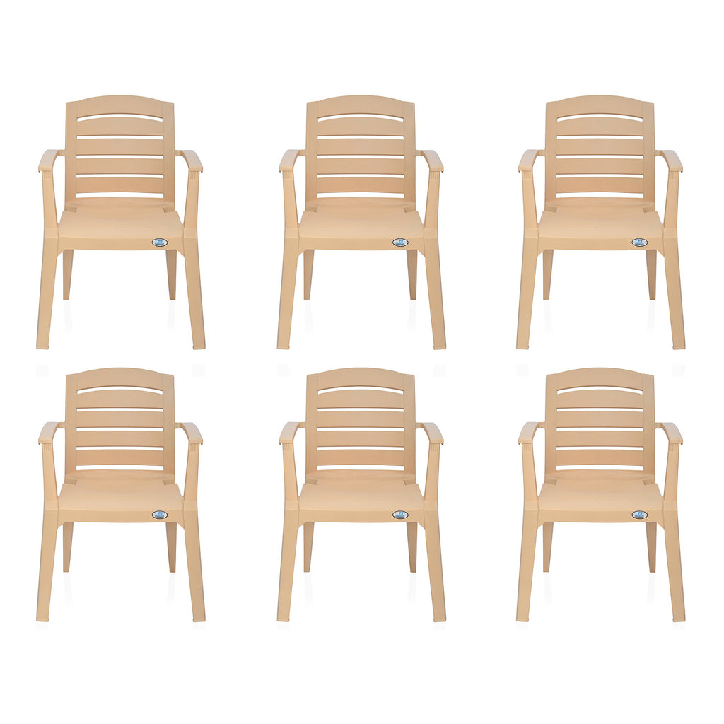 Nilkamal Passion Garden Chair Set of 6 (Biscuit)