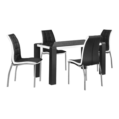 Fortica 4 Seater Dining Set (Black)