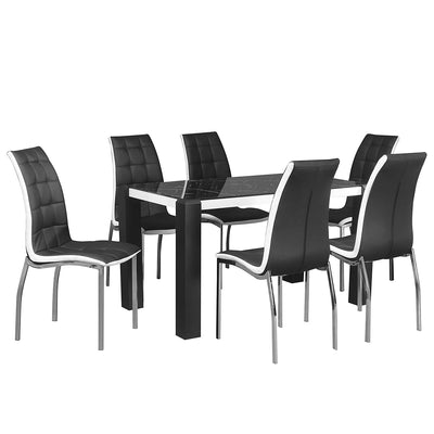 Fortica 6 Seater Dining Set (Black)