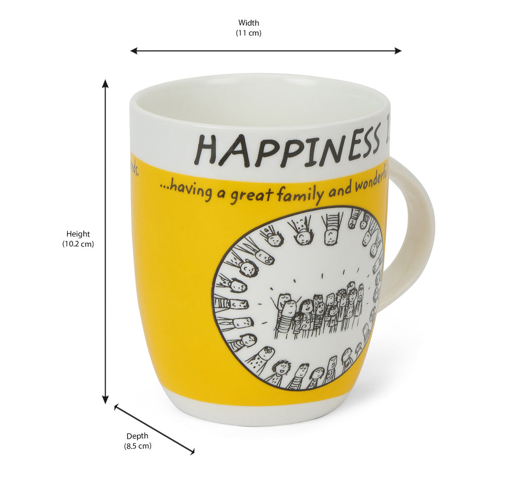 Hap Friends 420 ml Coffee Mug (Yellow)