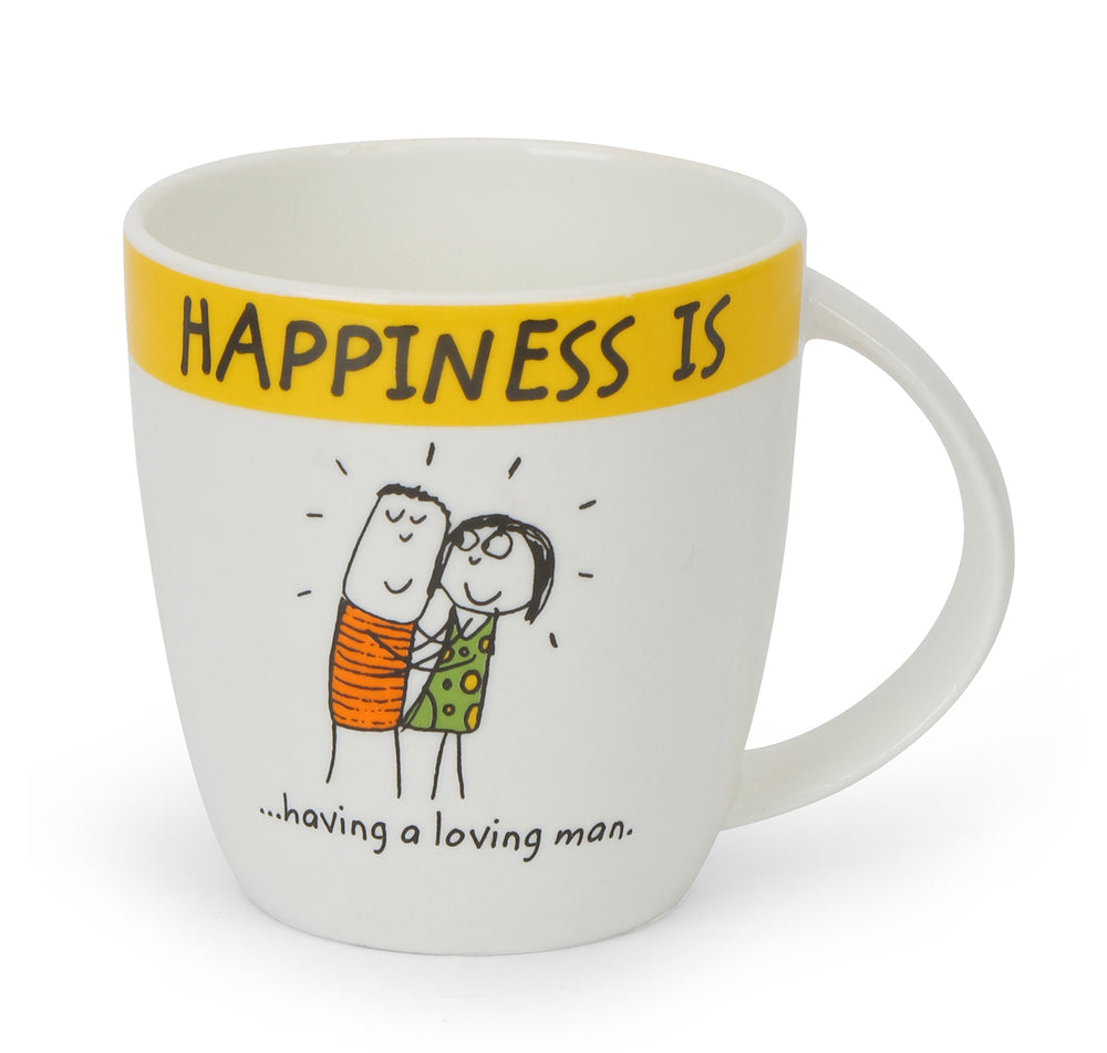 Hap Loving Man 320 ml Coffee Mug (Yellow)