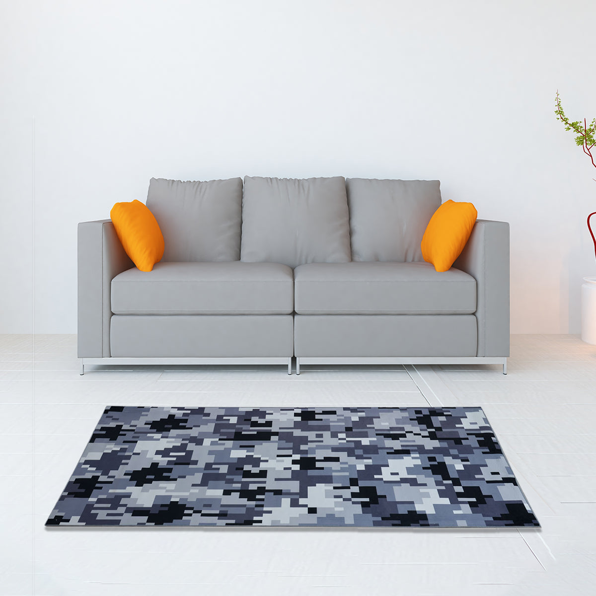 Abstract Polyester 4 x 6 Ft Machine Made Carpet (Multicolor)