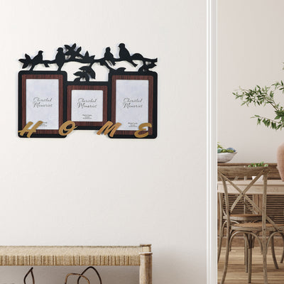3 Pics Collage Home Photo Frame (Black & Gold)