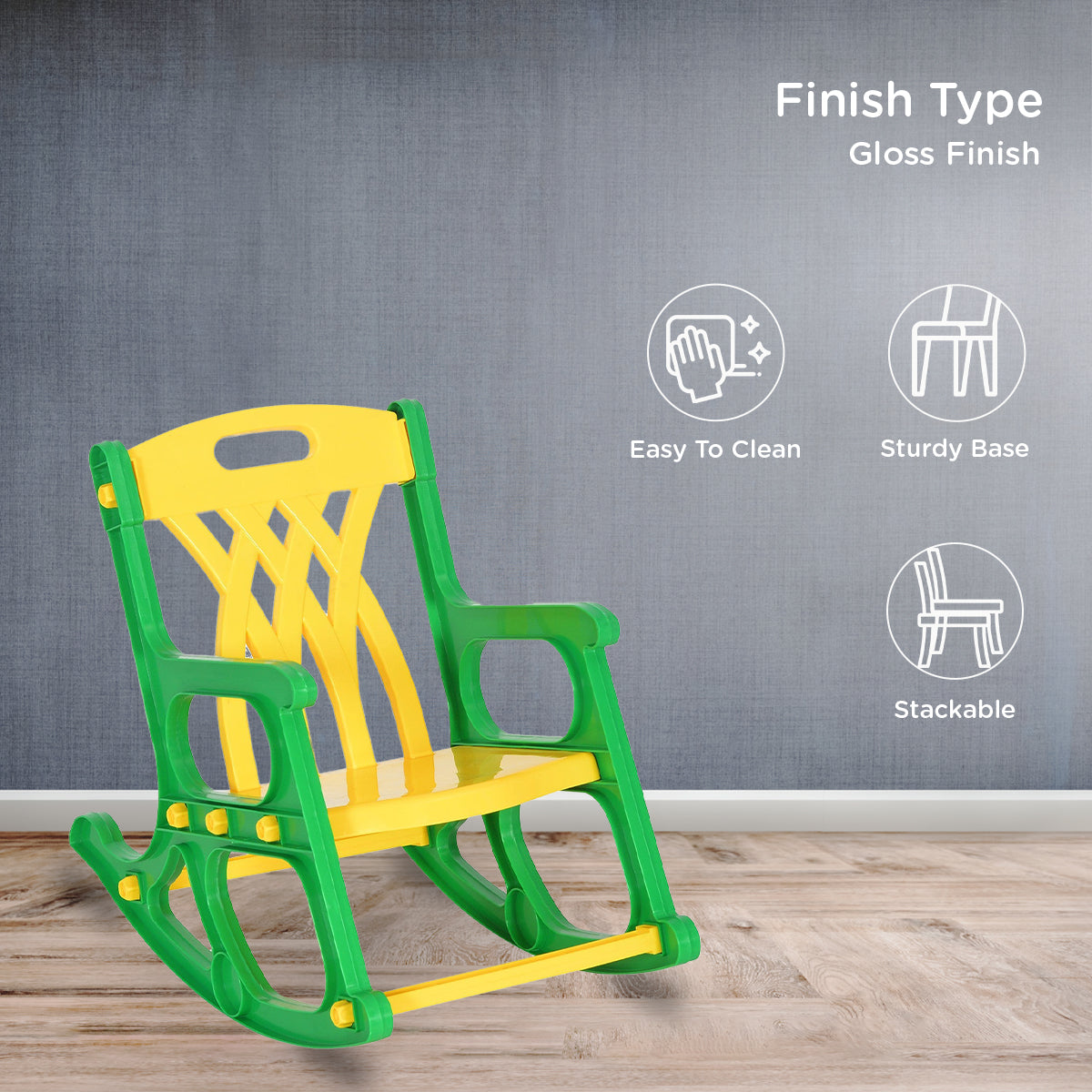 Nilkamal Toy Baby Rocker Chair (Green & Yellow)