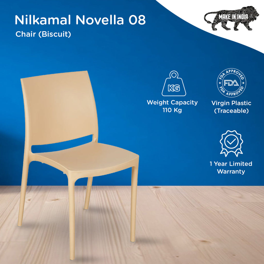 Nilkamal Novella 08 Chair (Biscuit)