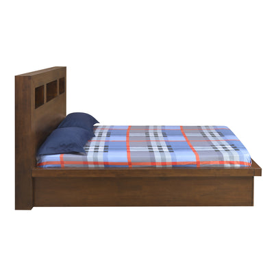Lincoln Queen Bed with Box Storage (Walnut)