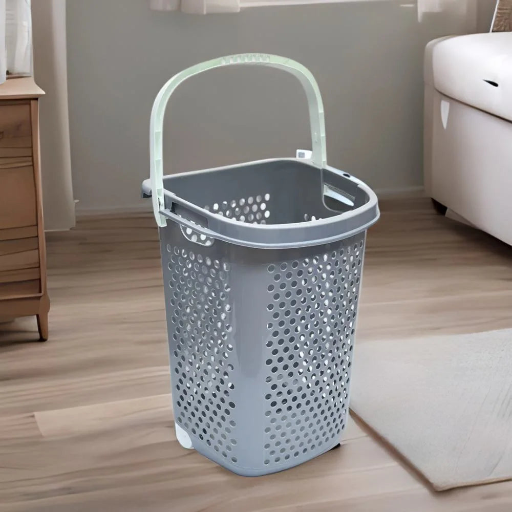 Buy Polypropylene 70 L Laundry Bag With Wheels (Grey) Online- At