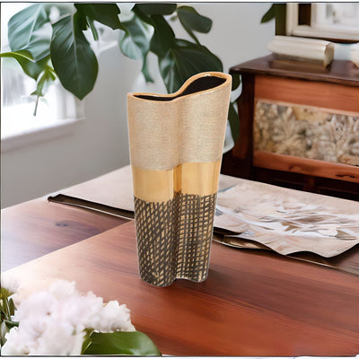 Glamor Abstract Decorative Ceramic Vase (Gold)
