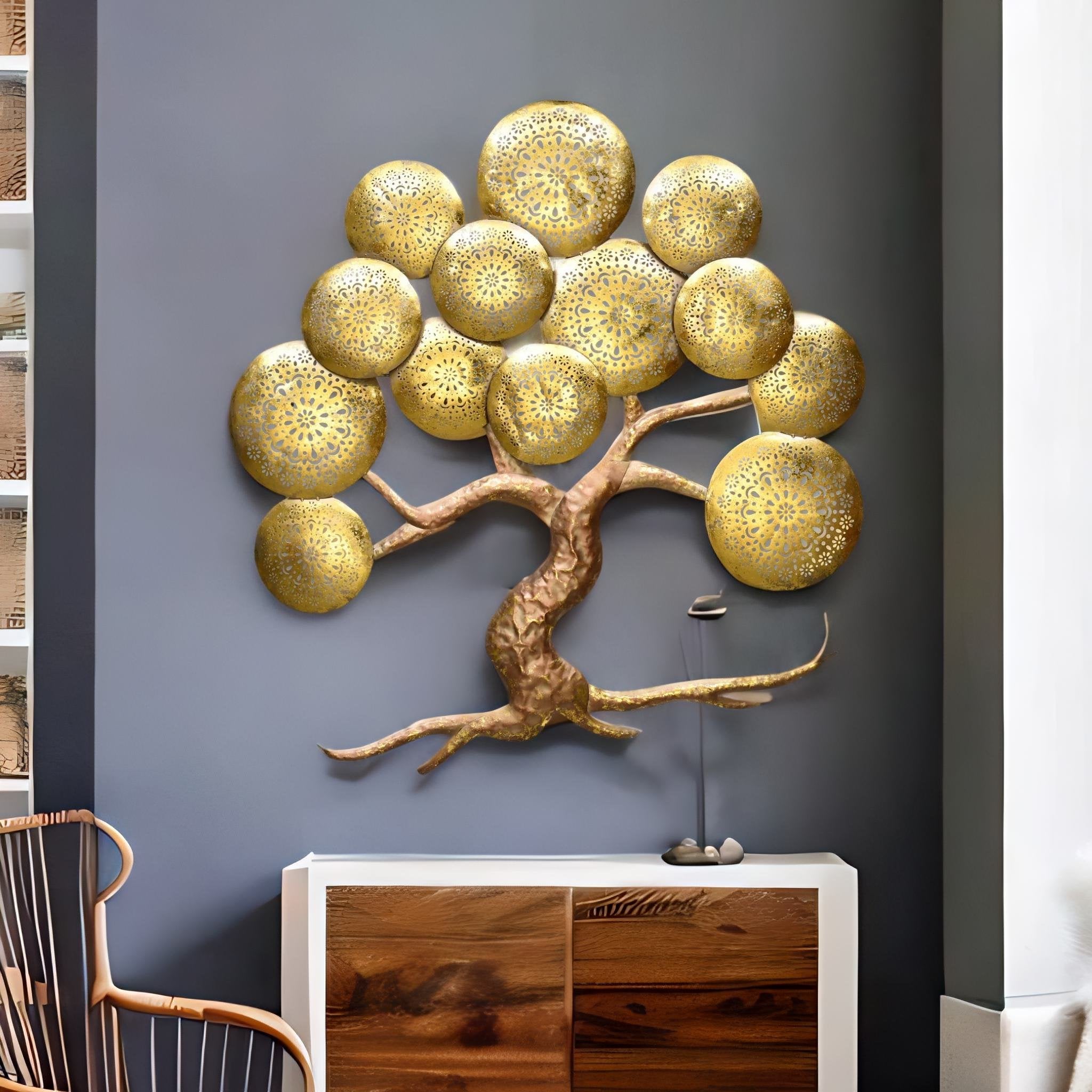 Buy Blooming Tree Wall Decor Brown & Gold Online- At Home by Nilkamal