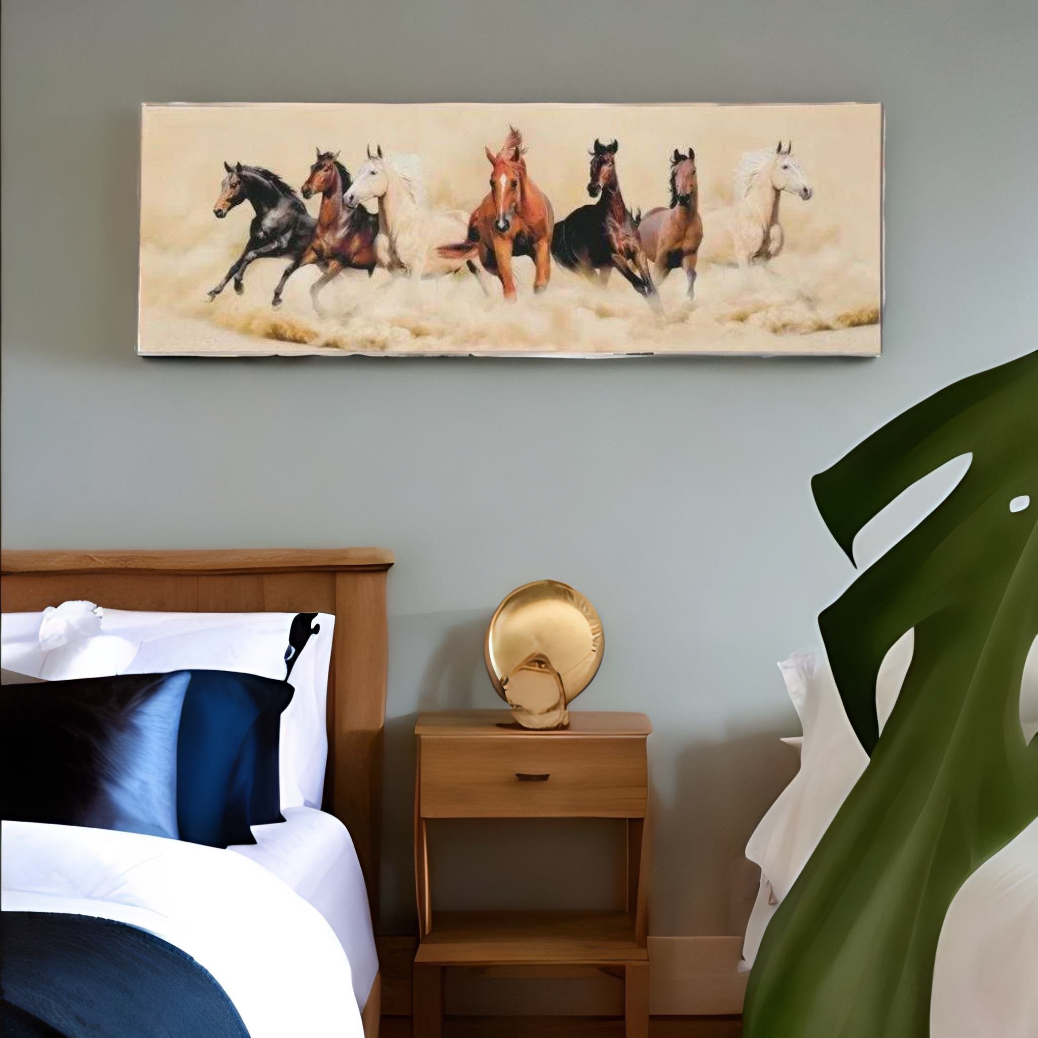 Buy Seven Horses Viva Painting (Brown) Online- @Home by Nilkamal Nilkamal  At-home @home