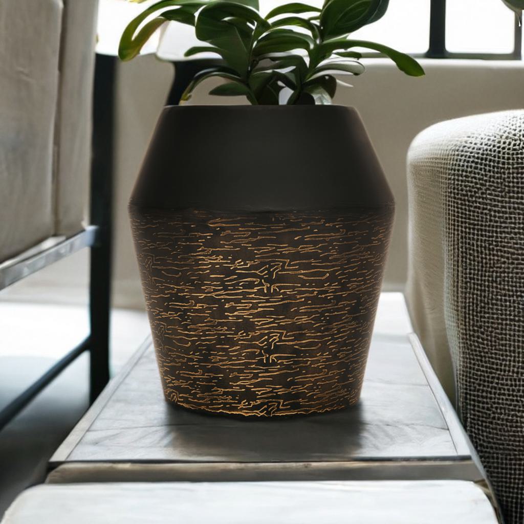 Amphora Small Metal Vase (Gold & Black)