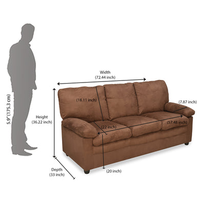 Sabrina 3 Seater Sofa (Brown)