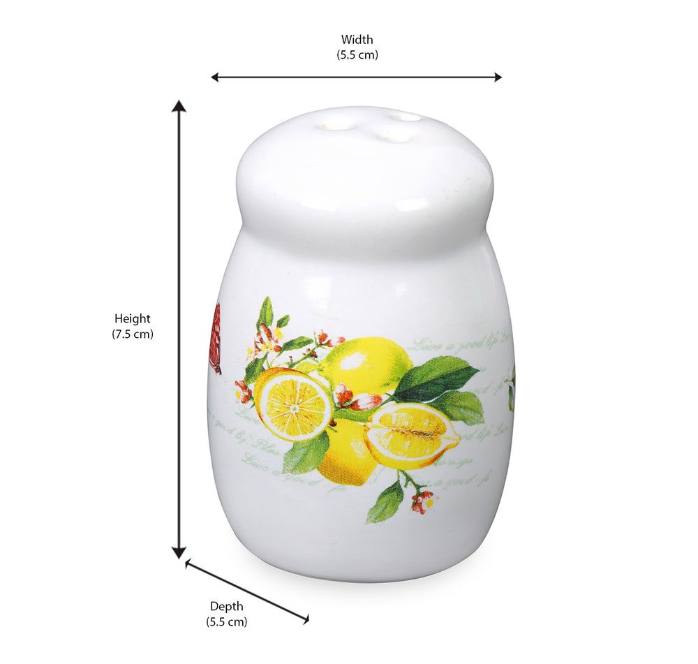 Ceramic Salt & Pepper Container with Tray (Yellow)