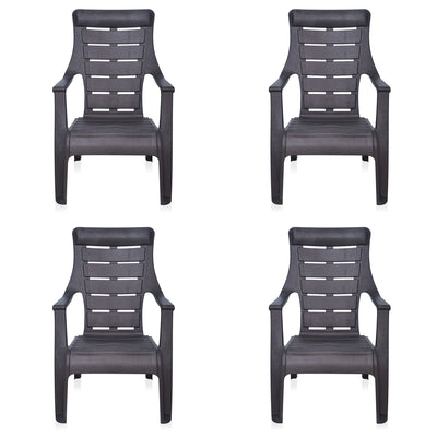 Nilkamal Sunday Garden Chair Set of 4 (Weather Brown)