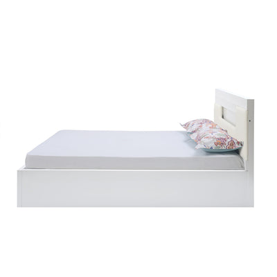 Theia High Gloss King Bed with Hydraulic Storage (White)