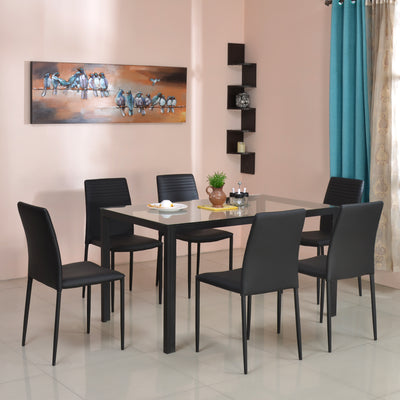 Vivian Six Seater Dining Set (Clear)