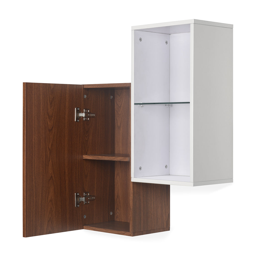 Walt Storage Cabinet (Ivory with Walnut)
