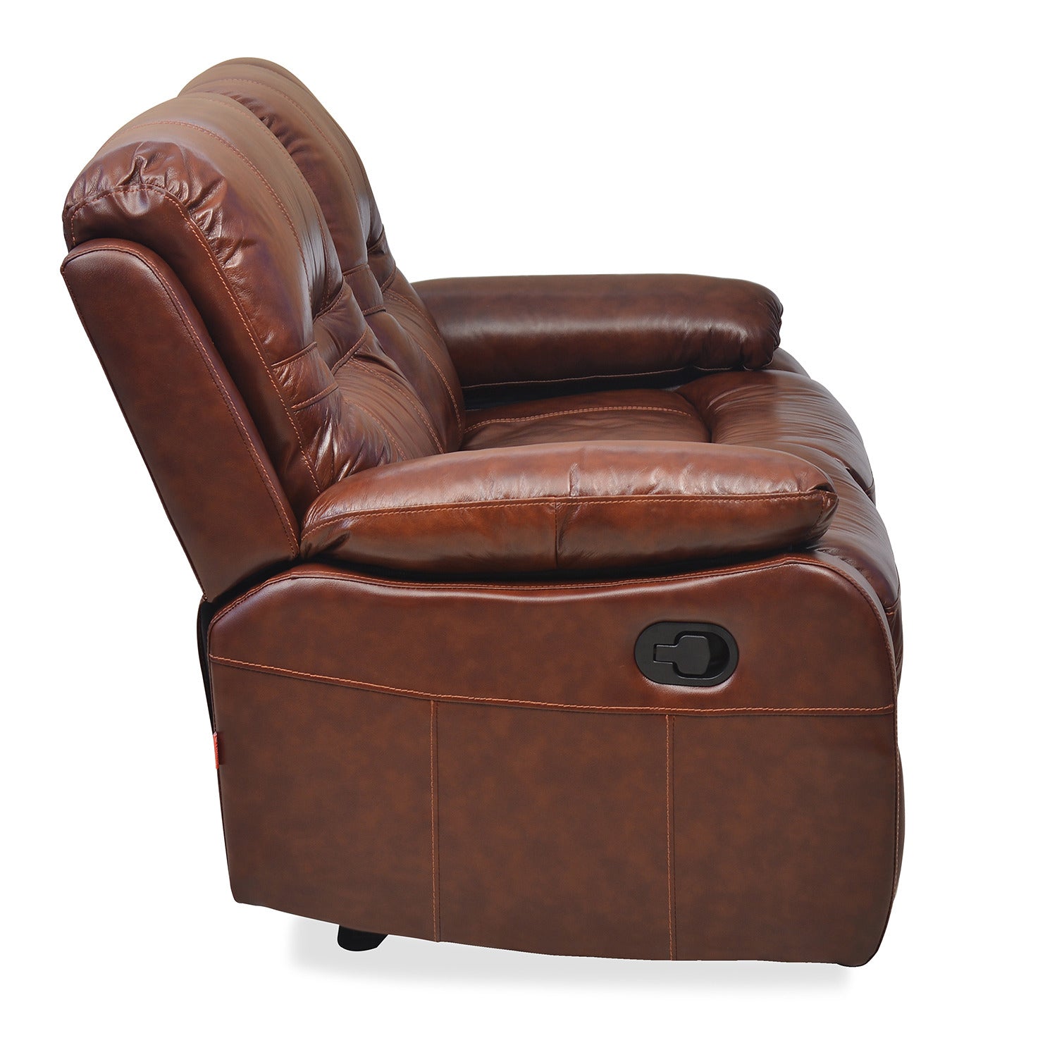 Wilson 2 Seater Sofa with Manual Recliner (Caramel)