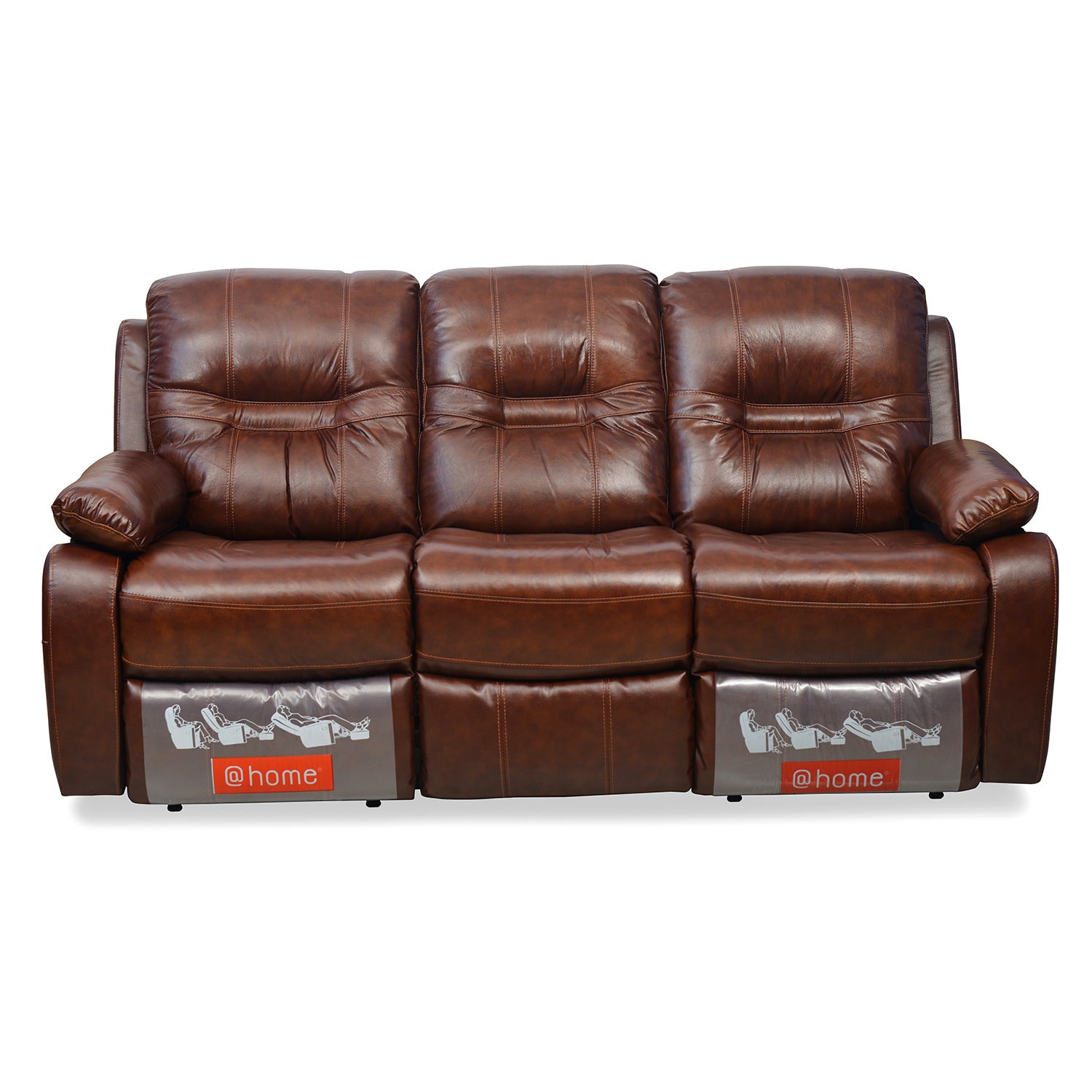 Wilson 3 Seater Sofa with 2 Manual Recliners (Caramel)